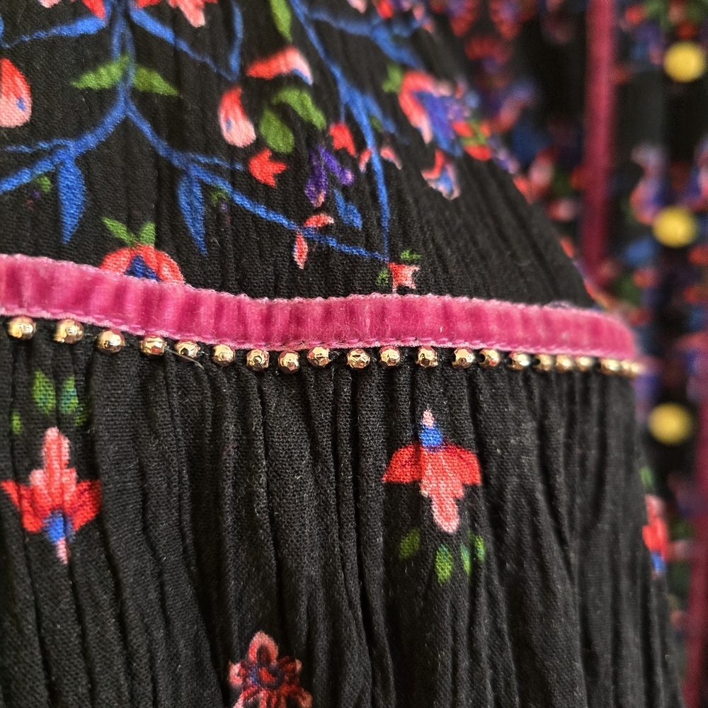 Monsoon Velvet Trim Dress Black - Picture 12 of 16